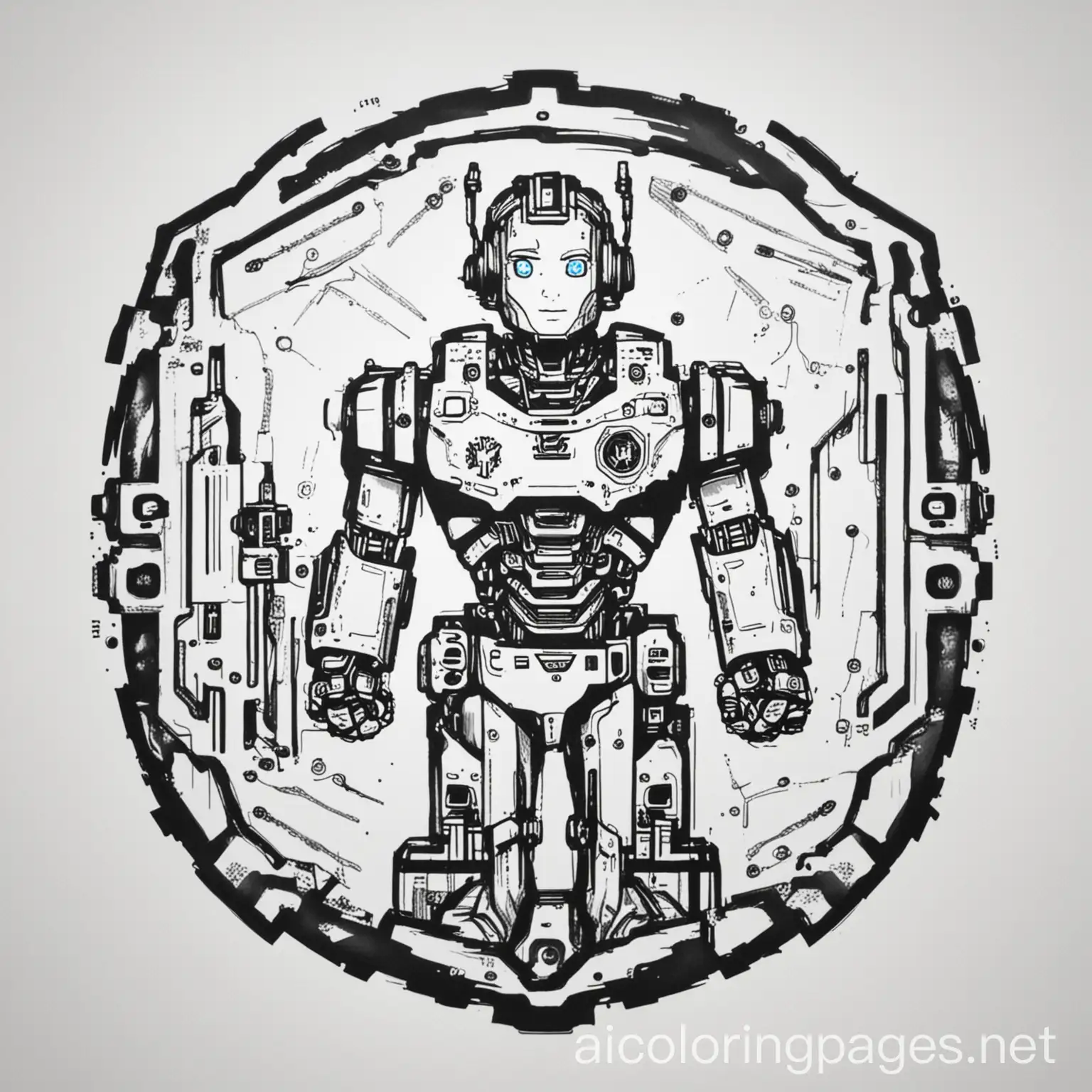 Beverly-High-School-Robotics-Team-Logo-Coloring-Page-Simple-Line-Art-for-Kids