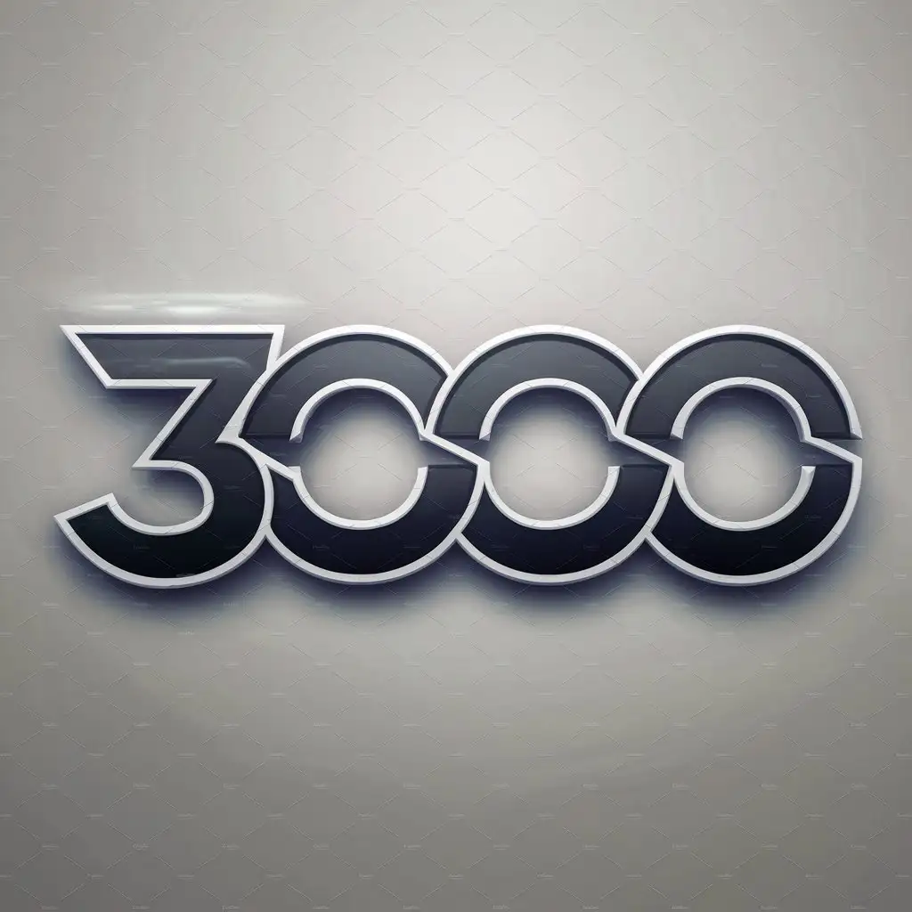 a logo design,with the text "3000", main symbol:3000,Moderate,clear background