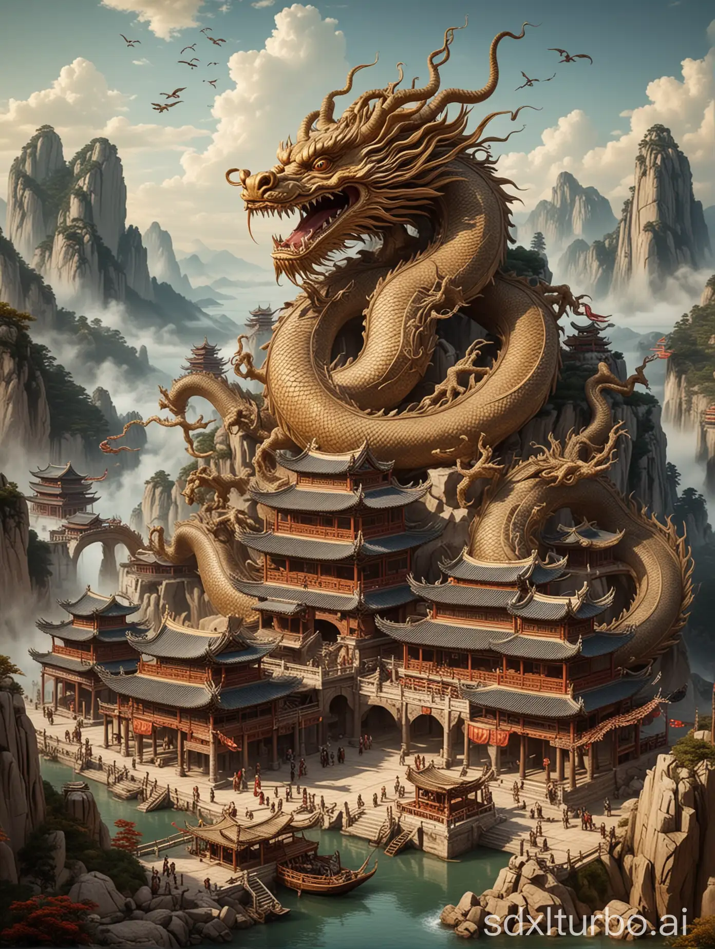 Chinese-Cultural-Fusion-with-Modern-Achievements-and-Traditional-Symbols