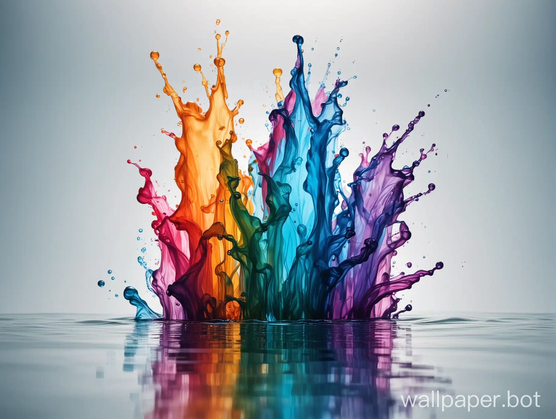colorful inks inthe transparent clean water