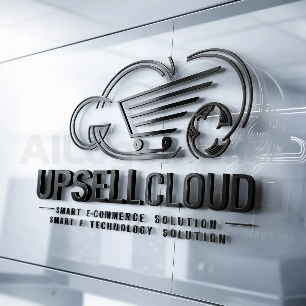 a logo design,with the text "UpsellCloud", main symbol:Smart e-commerce solution, innovative, professional, modern, brand identity,.,Moderate,be used in Technology industry,clear background