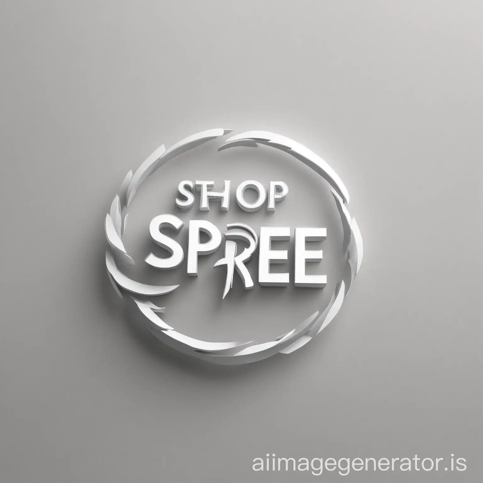 an image with light gray background and at the centre should be written "Shop Spree" in a style like a logo