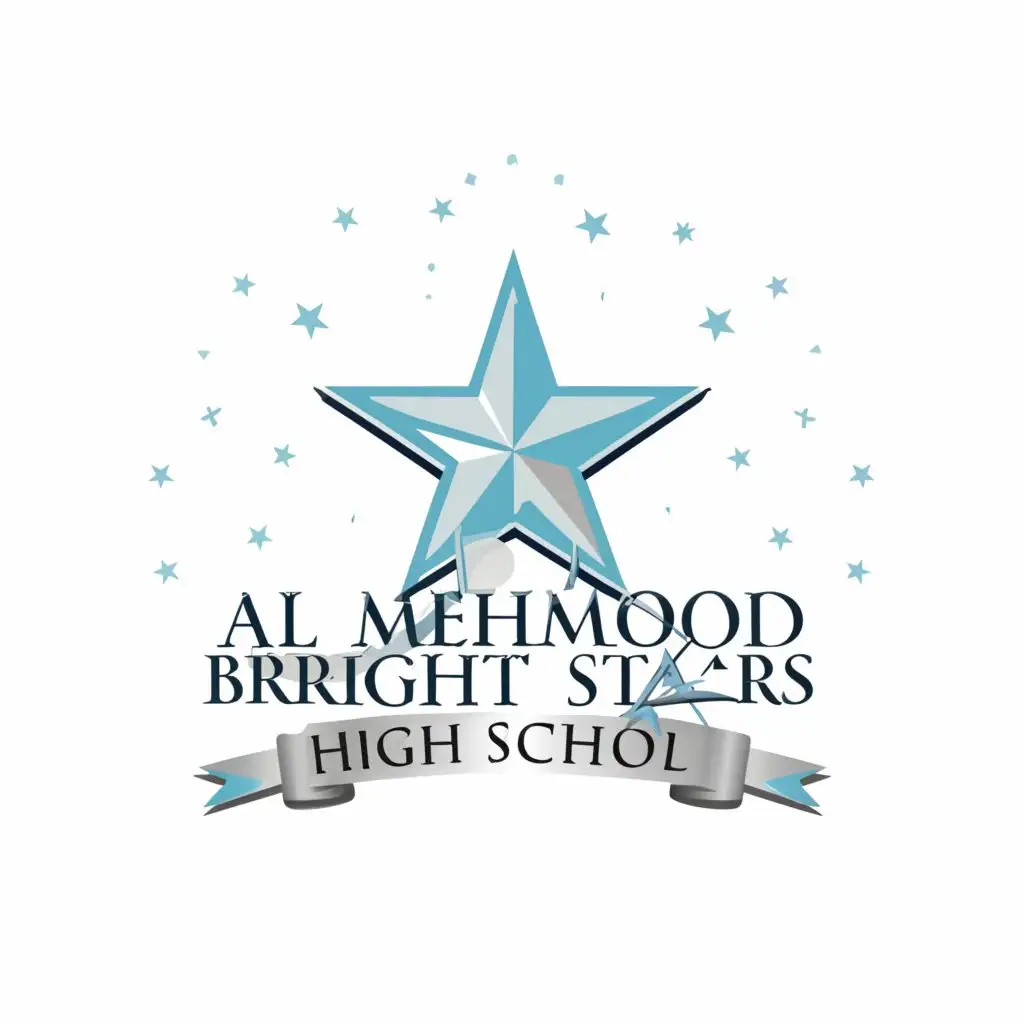 Logo-Design-for-Al-Mehmood-Bright-Stars-High-School-Radiant-Star-Emblem-on-a-Clean-Background