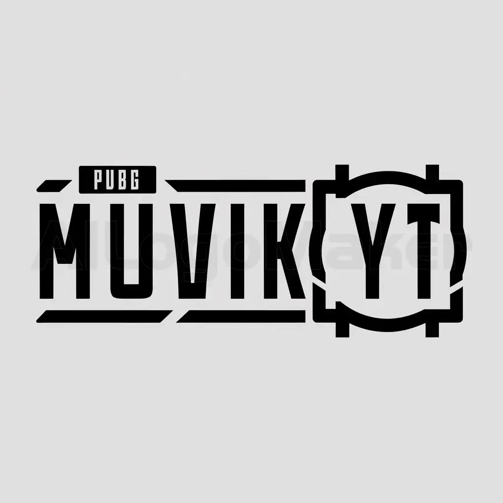 a logo design,with the text "PUBG", main symbol:MUVIK YT,Moderate,be used in Entertainment industry,clear background