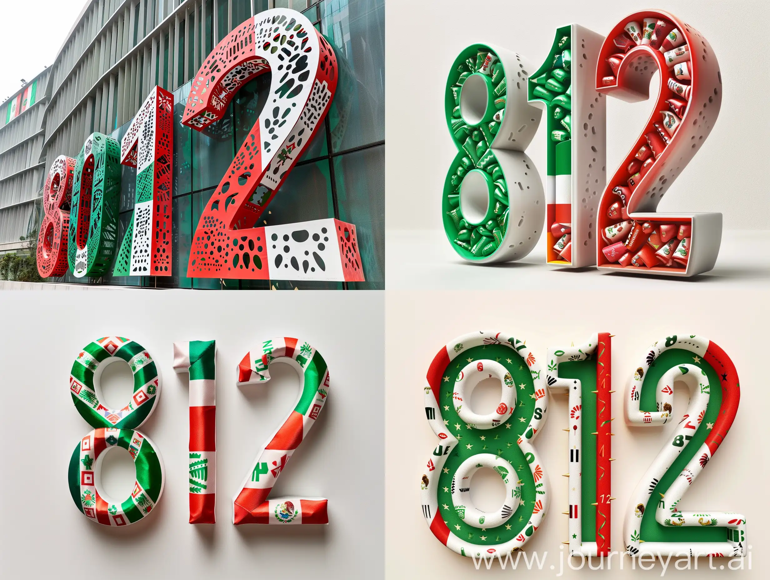 The numbers 812 decorated in Mexican flags