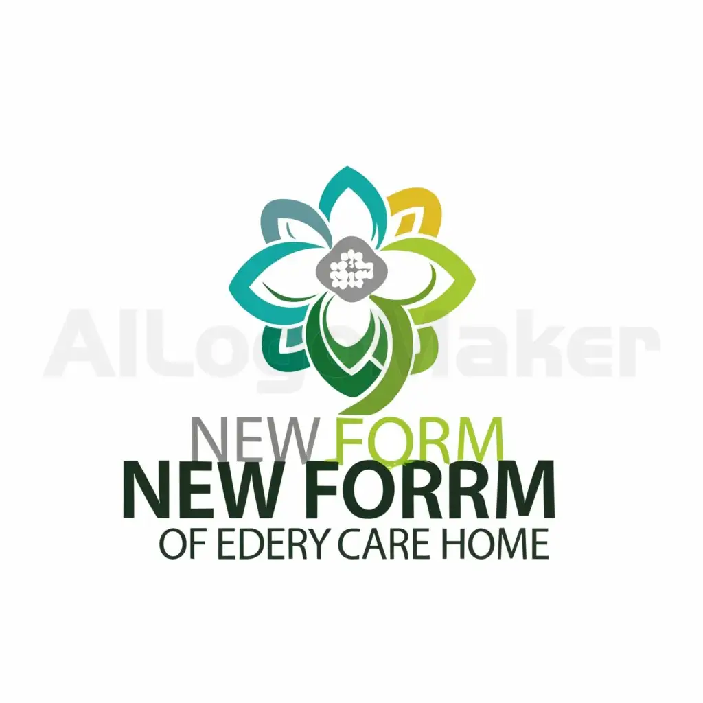 a logo design,with the text "New form of elderly care home", main symbol:Warm color green neutral medical viewing,Moderate,be used in Medical Dental industry,clear background