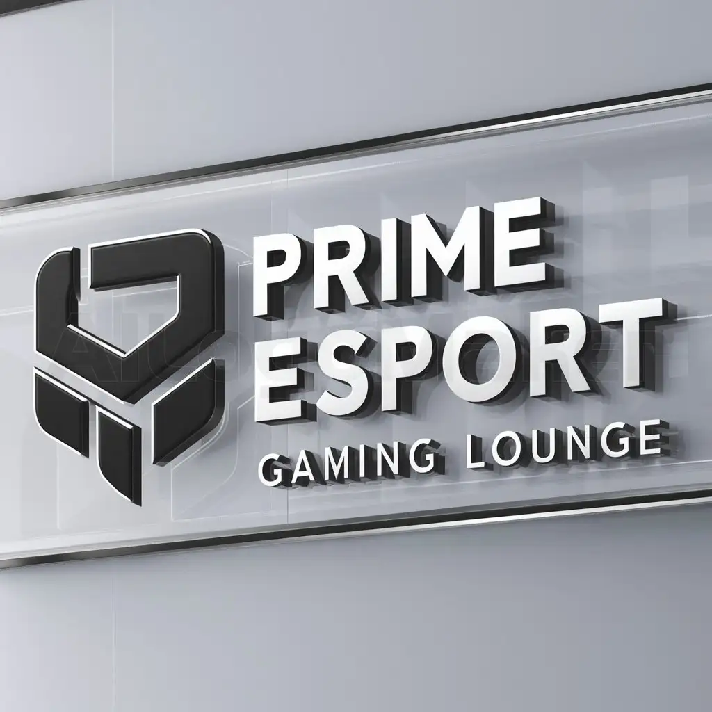 a logo design,with the text "Prime Esport Gaming Lounge", main symbol:Esport icon,complex,be used in Entertainment industry,clear background