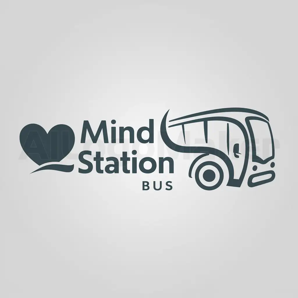 a logo design,with the text "mind station bus", main symbol:heart, bus,Moderate,be used in Nonprofit industry,clear background