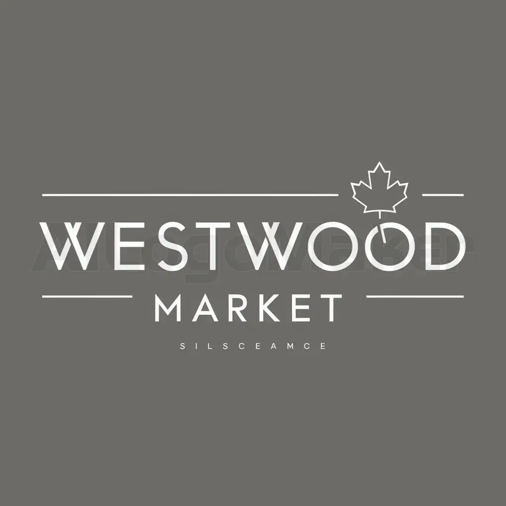 a logo design,with the text "Westwood Market", main symbol:maple leaf,Moderate,clear background
