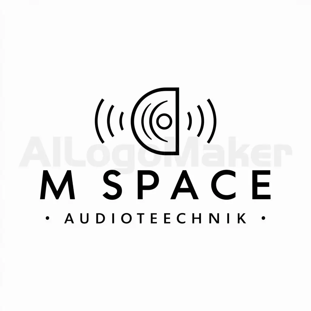 a logo design,with the text "M Space audiotechnik", main symbol:Speaker,Moderate,be used in Events industry,clear background