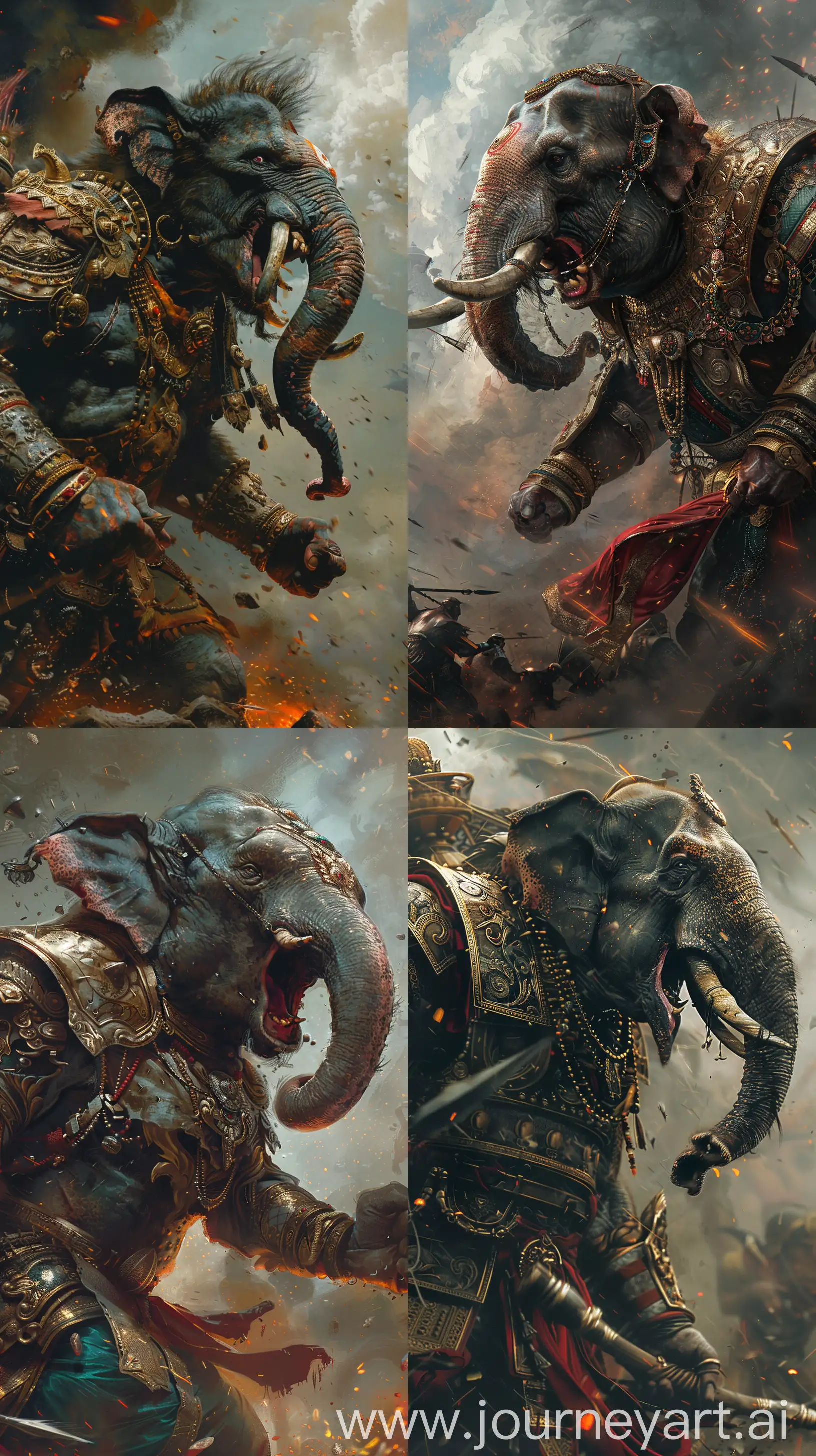 Fierce-Battle-Ancient-Indian-ElephantHeaded-Demon-in-Mythological-Epic-Style