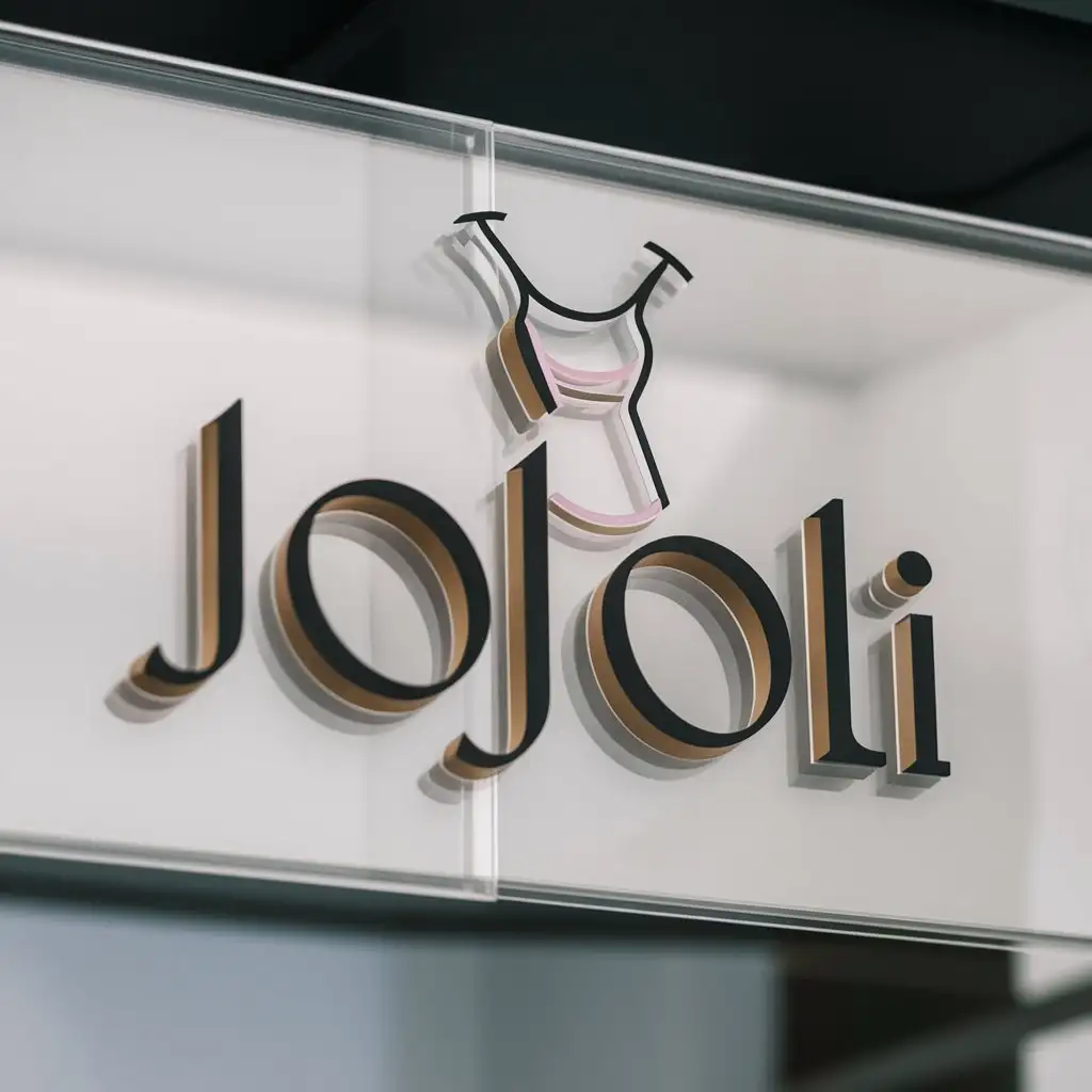 a logo design,with the text "JOJOLI", main symbol:clothes,Moderate,clear background