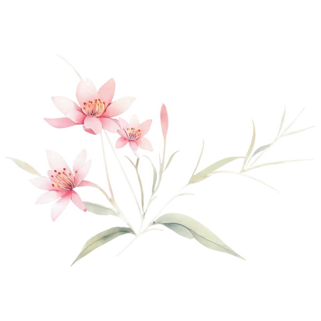 Japanese style illustration, watercolor flower tattoo