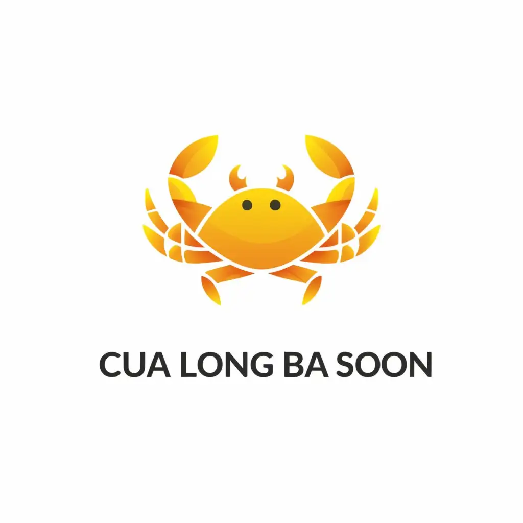 a logo design,with the text "Cua Long Ba Son", main symbol:crab (yellow color),Minimalistic,clear background