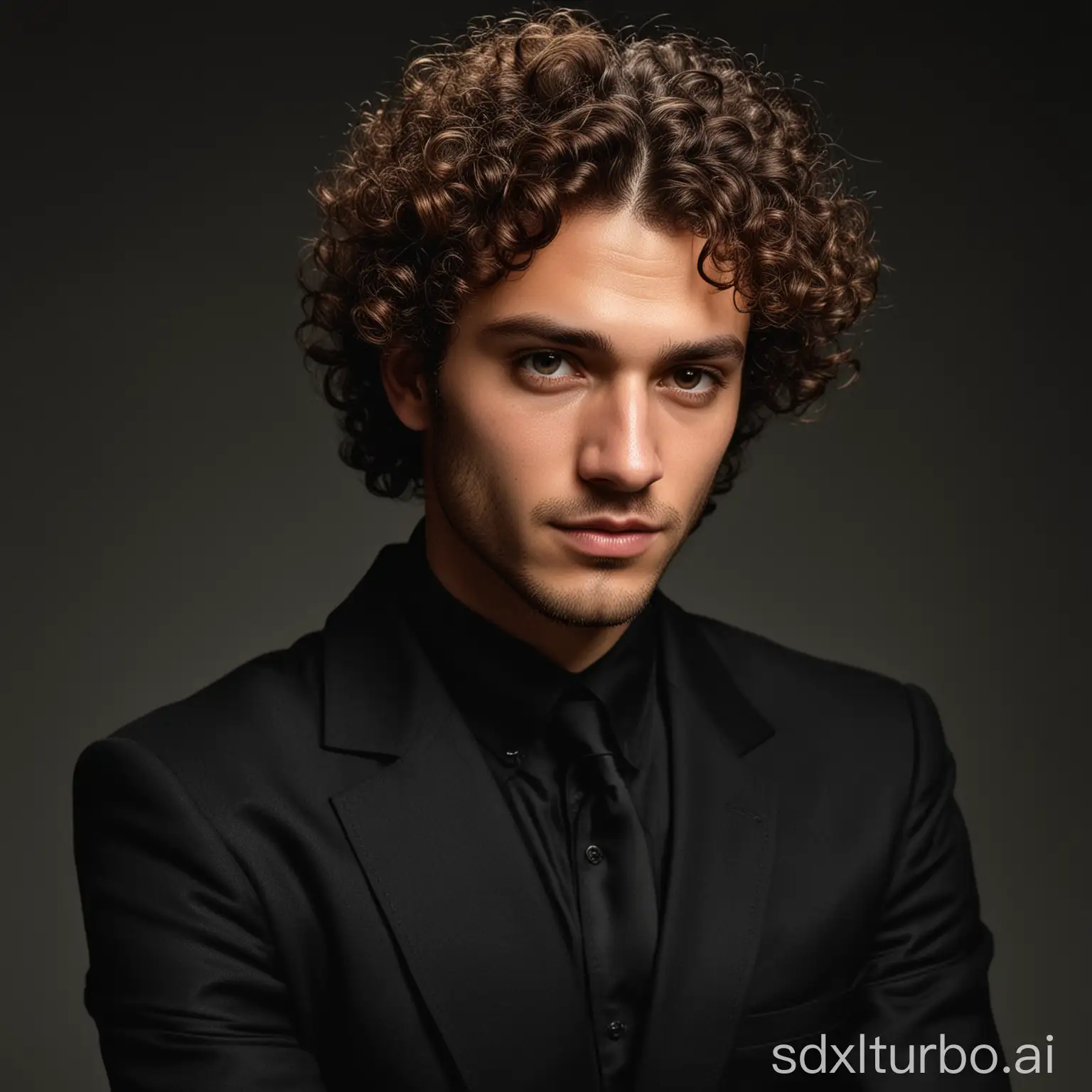Serious-CurlyHaired-Man-Portrait-in-Black-Suit-Jacket