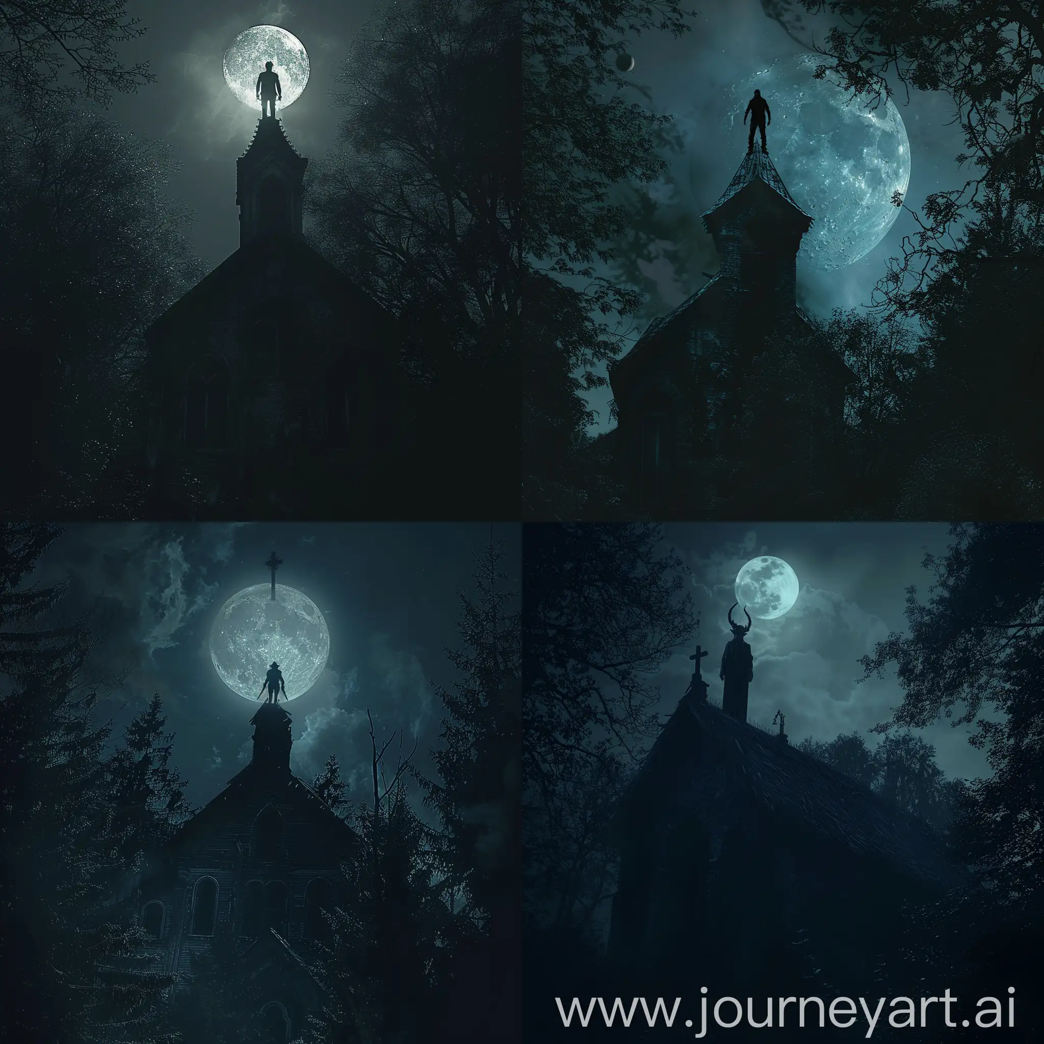 Enigmatic-Moonlit-Church-with-Silhouetted-Demon-Figure