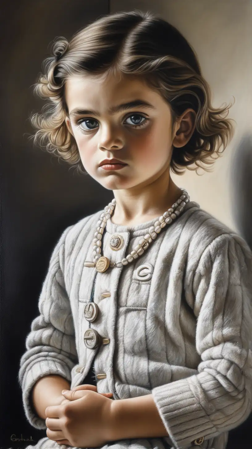 Blend modern  portraiture with modern photorealism.
Capture Born Gabrielle Bonheur Chanel, Coco's early life was far from glamorous.  She spent time in an orphanage, show Coco as a young girl in an orphanage, poor and lonely
