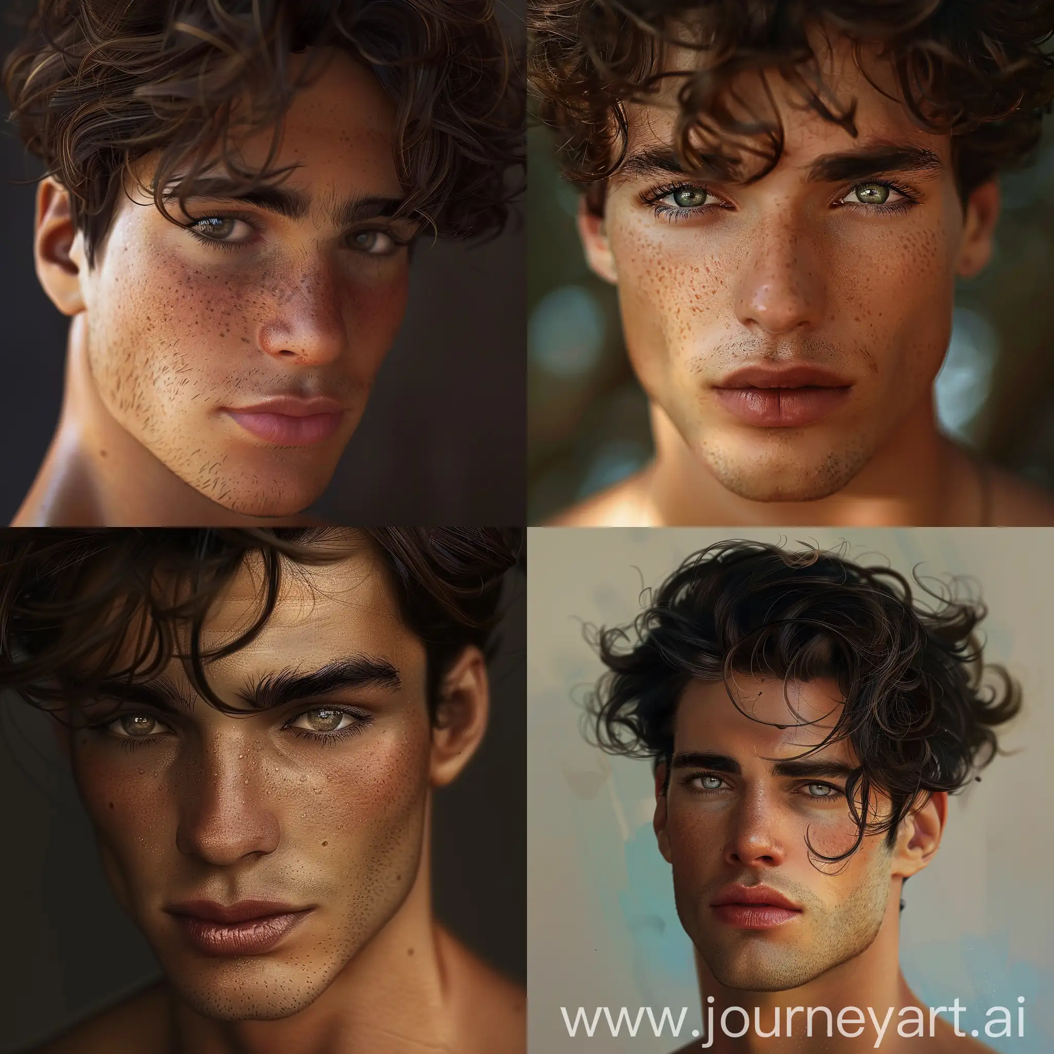 Young-Man-with-Dark-Eyes-and-Tanned-Skin-Realistic-Portrait