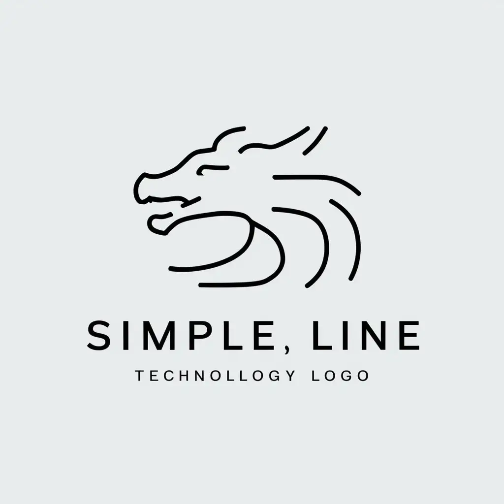 a logo design,with the text "simple，line", main symbol:chinese dragron,Minimalistic,be used in Technology industry,clear background