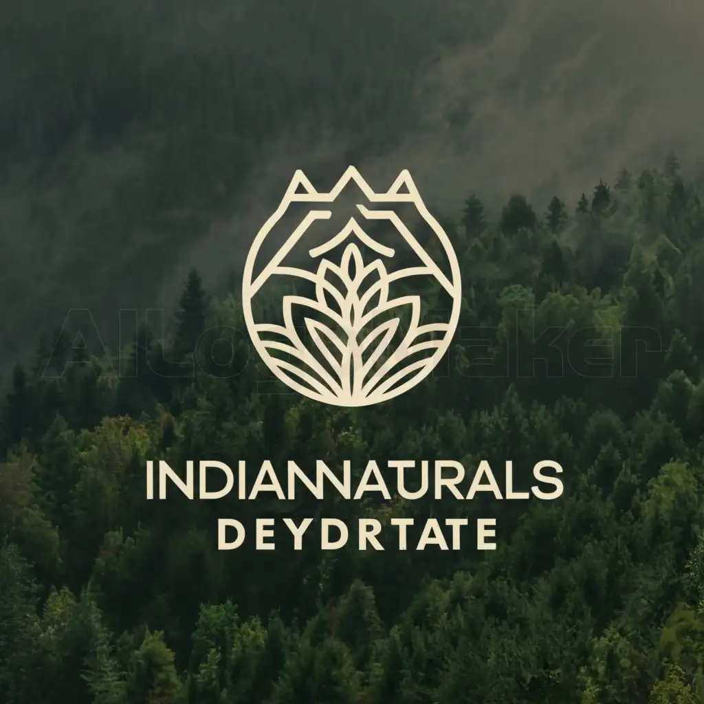 a logo design,with the text "Indian Naturals dehydrate", main symbol:Himalayan forest ,Moderate,be used in Beauty Spa industry,clear background