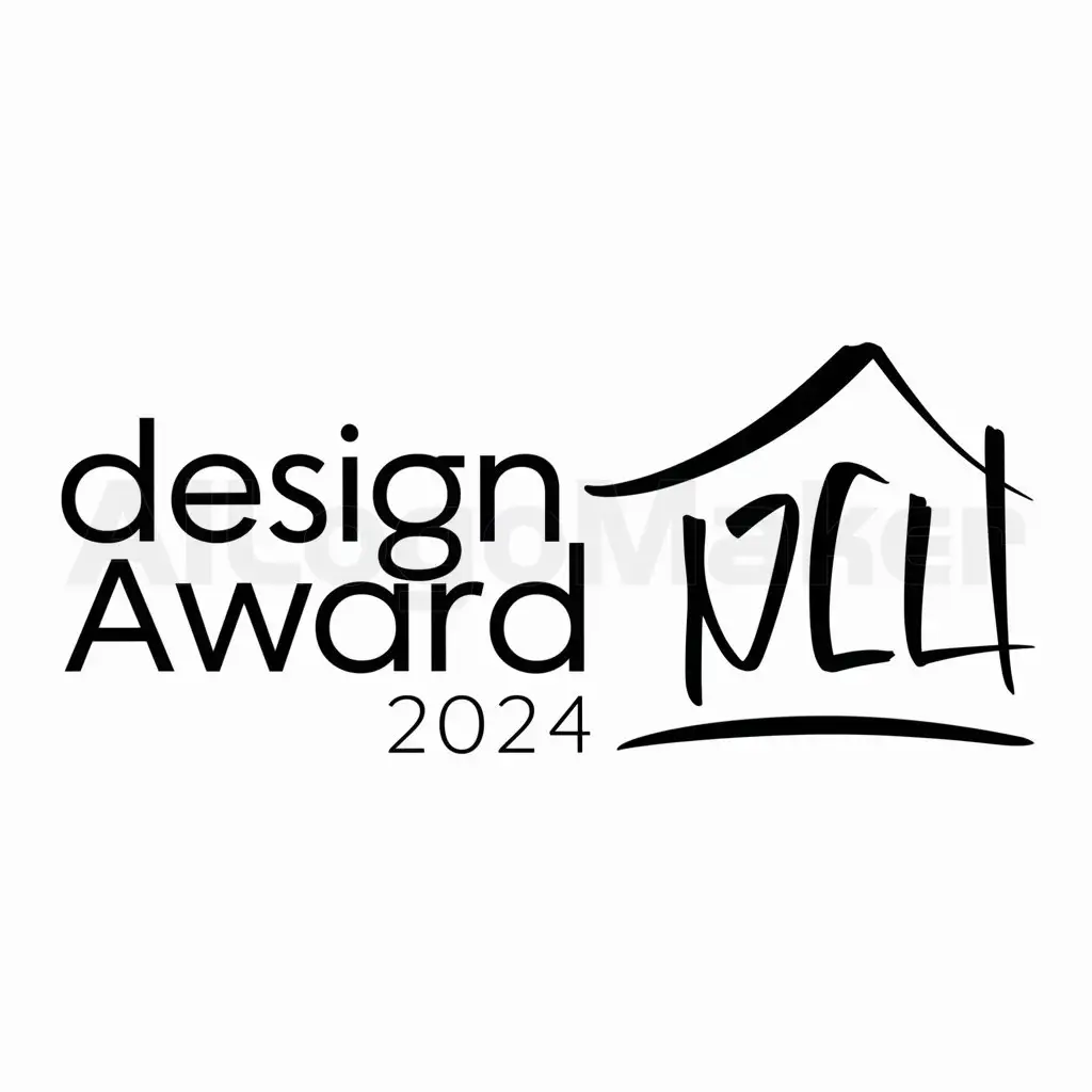 a logo design,with the text "DESIGN AWARD 2024", main symbol:handwritten house,Minimalistic,be used in Entertainment industry,clear background