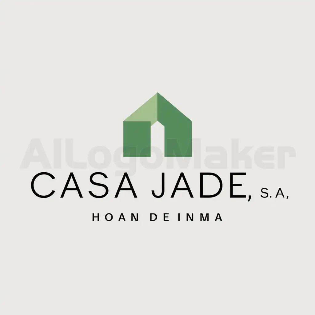 a logo design,with the text "CASA JADE, S.A.", main symbol:edificio o casas,Moderate,clear background