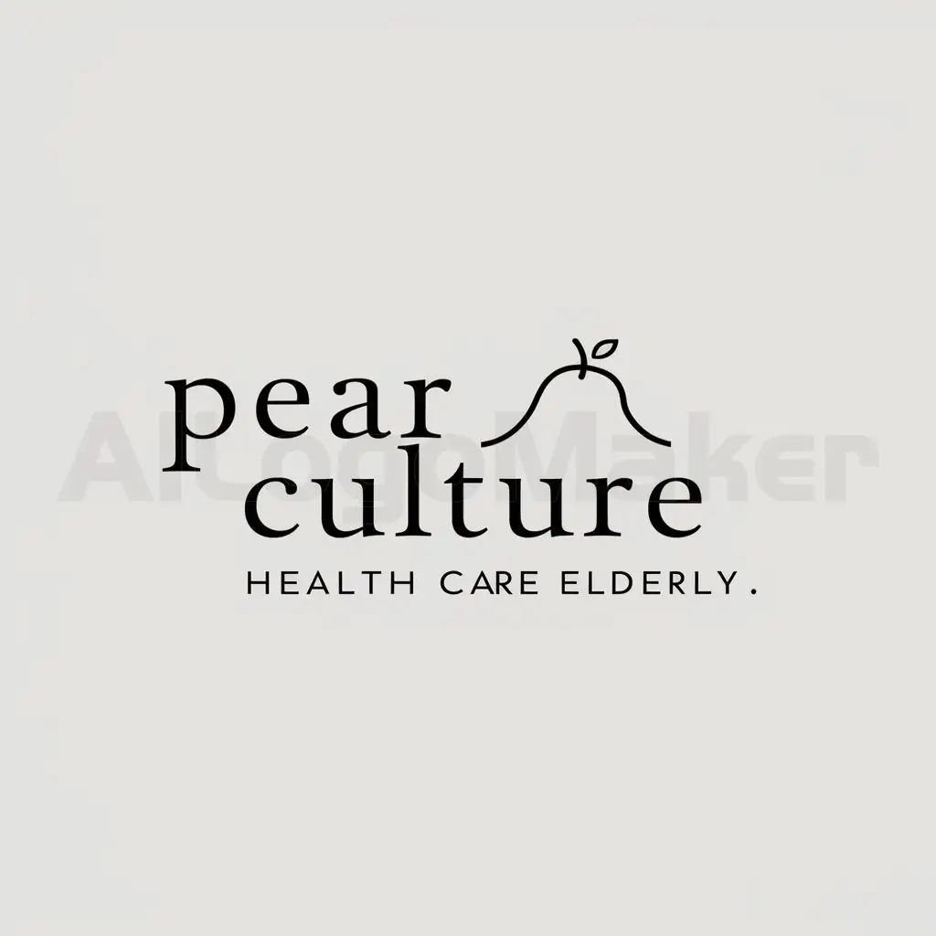a logo design,with the text "pear culture health care elderly", main symbol:pear,Minimalistic,clear background