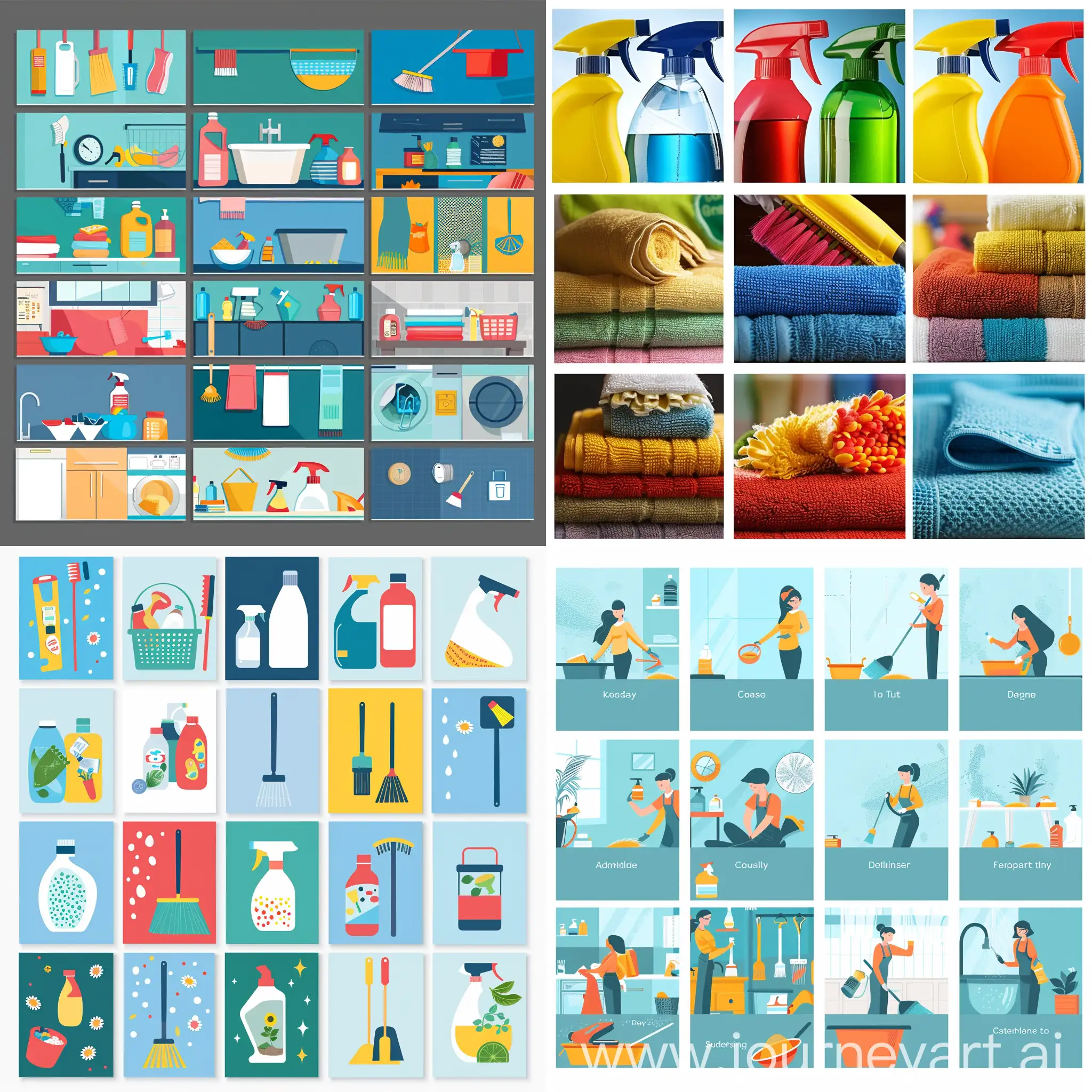 Ten-Vibrant-Banners-Featuring-Cleaning-Scenes