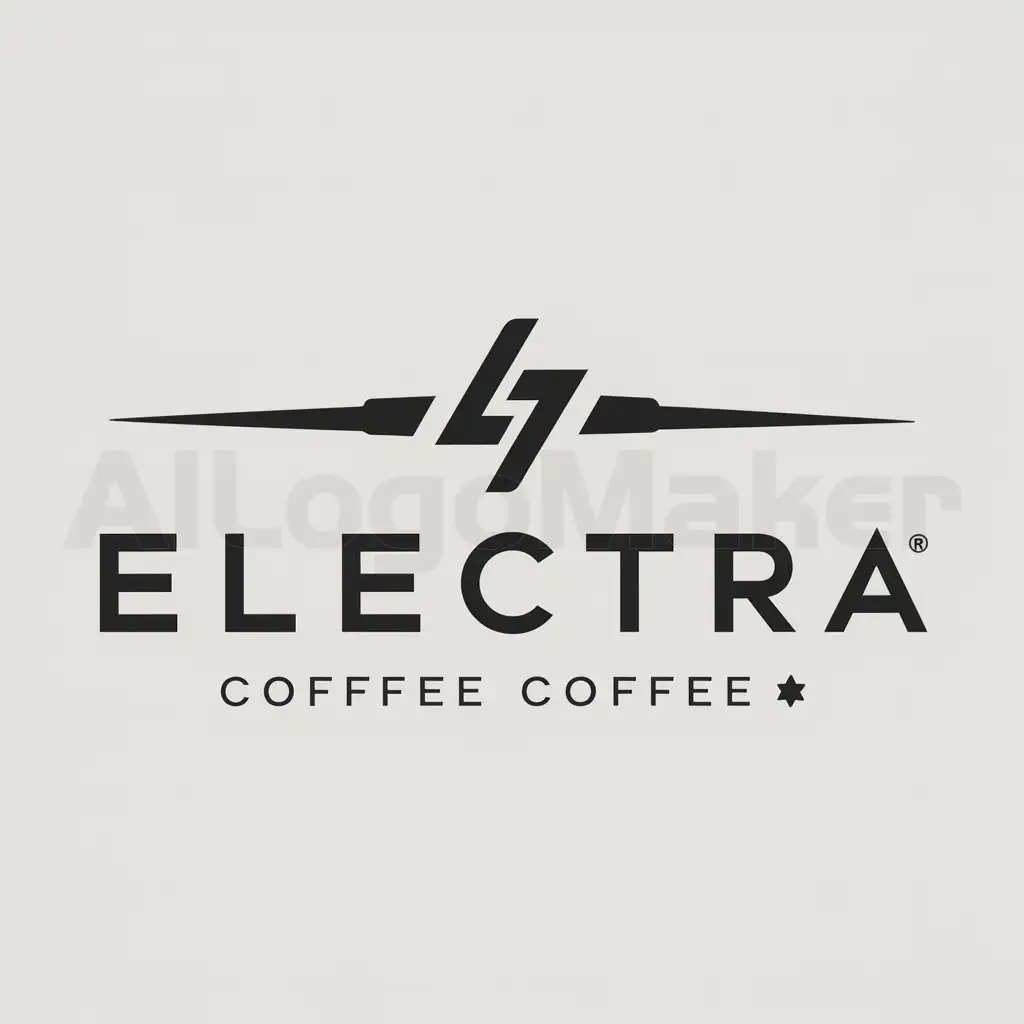 a logo design,with the text "ELECTRA", main symbol:ELECTRICITY,Moderate,be used in COFFEE industry,clear background