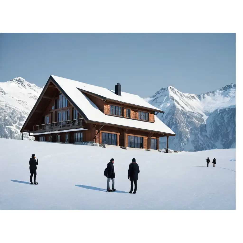 Stunning-PNG-Image-Majestic-House-on-Ice-Mountain-with-Beautiful-People-and-Scenic-View