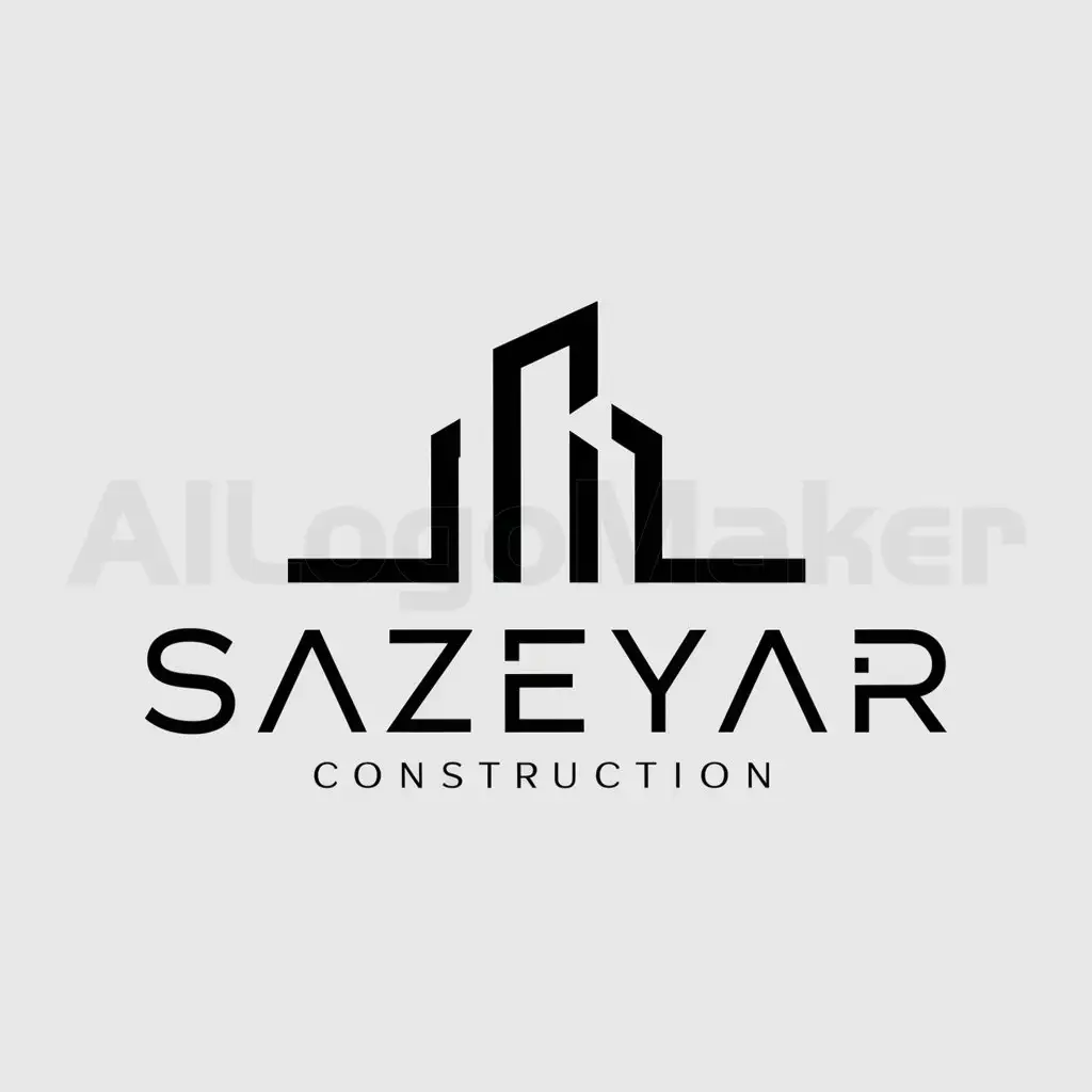 a logo design,with the text "SAZEYAR", main symbol:SAZEYAR,Minimalistic,be used in Construction industry,clear background