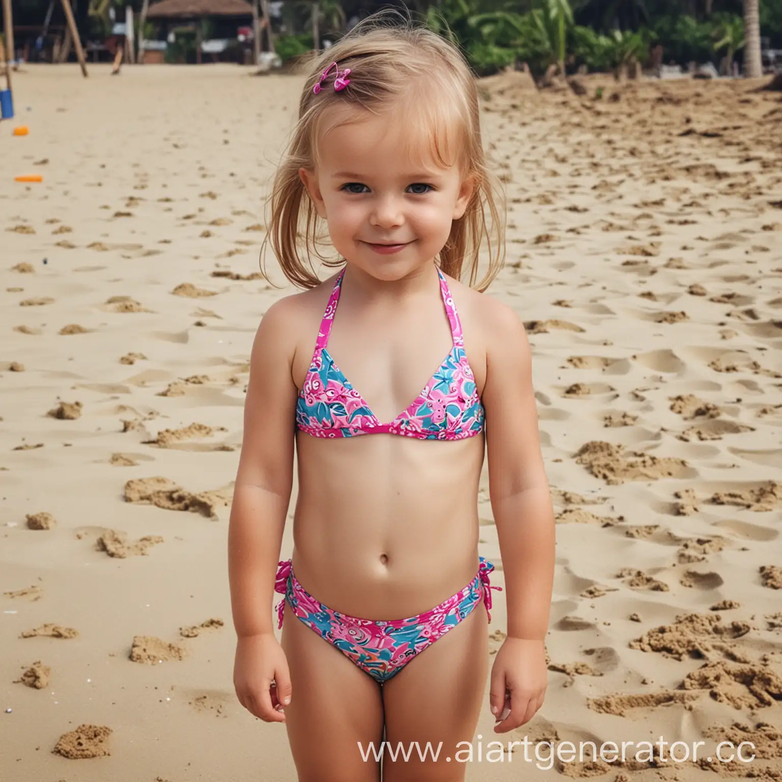 Adorable-3YearOld-Girl-in-Colorful-Bikini-Enjoying-Beach-Fun