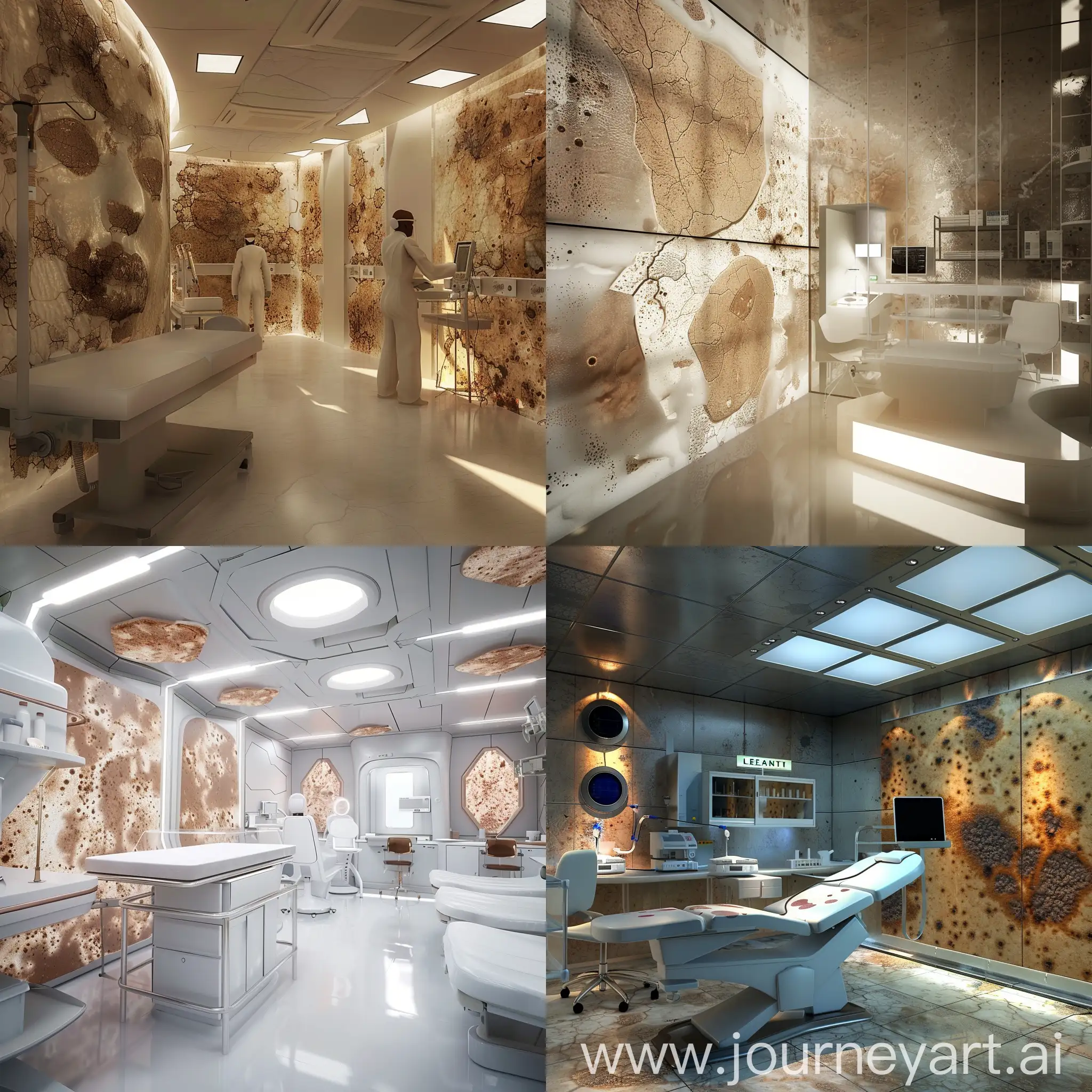 Design a skin and leprosy laboratory theme for environmental design