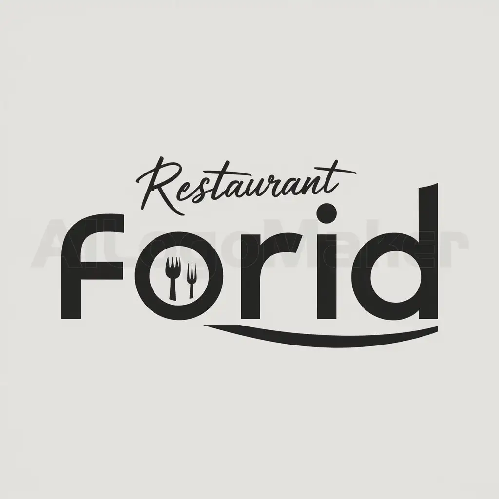 LOGO-Design-For-Restaurant-Farid-Modern-Text-with-Clear-Background-and-Symbolic-Restaurant-Element