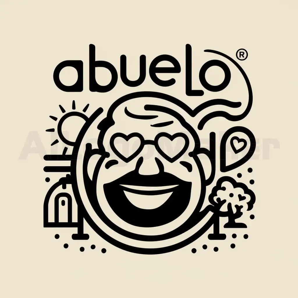 a logo design,with the text "Abuelo", main symbol:I'm Happy to have a Grandpa like YOU,complex,clear background