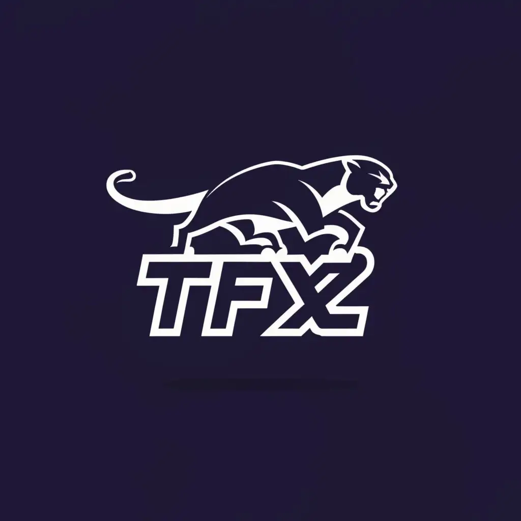 a logo design, with the text TFX2, main symbol:panther, Minimalistic, be used in Sports Fitness industry, clear background