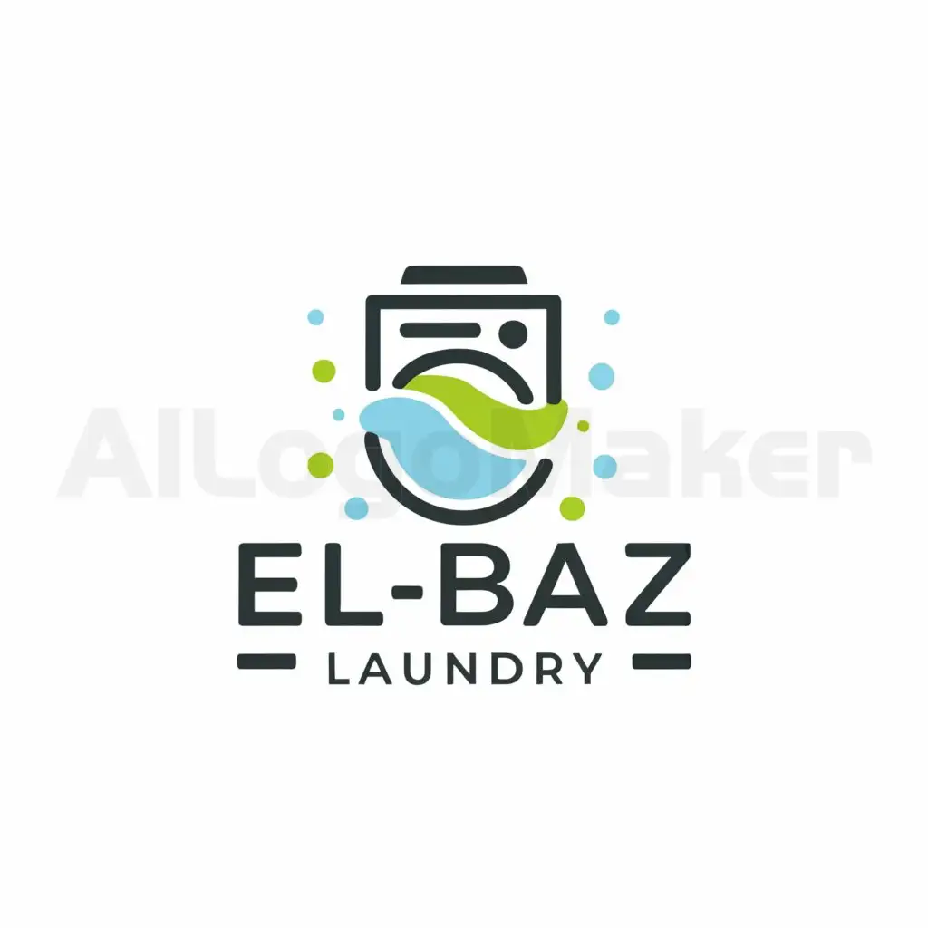 a logo design,with the text "El-Baz Laundry", main symbol:A laundry machine with wave ,Moderate,be used in Others industry,clear background