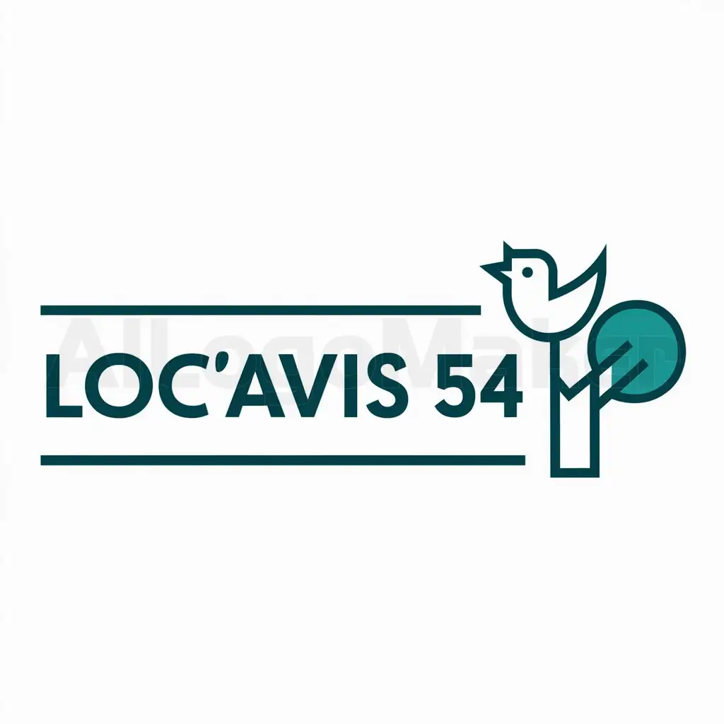 a logo design,with the text "Loc'Avis 54", main symbol:bird forest child,complex,be used in Education industry,clear background