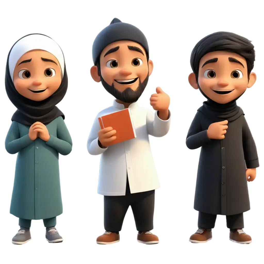 animasi kartun percakapan 2 muslim
