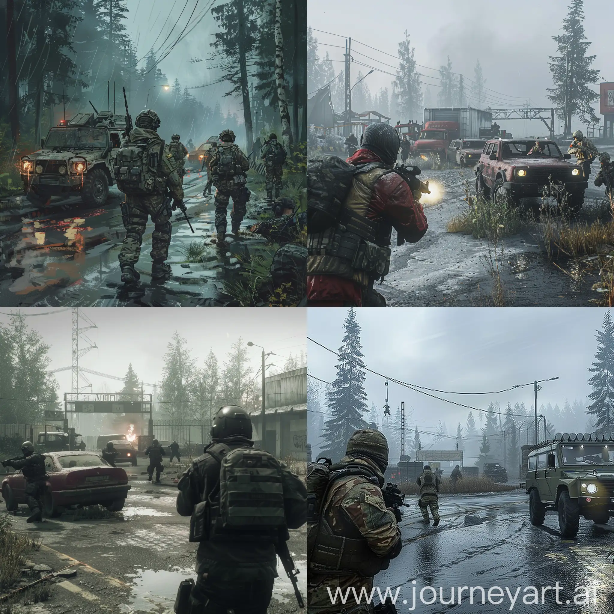 PMC-Fighters-and-Scavengers-Encounter-at-Tarkov-Checkpoint