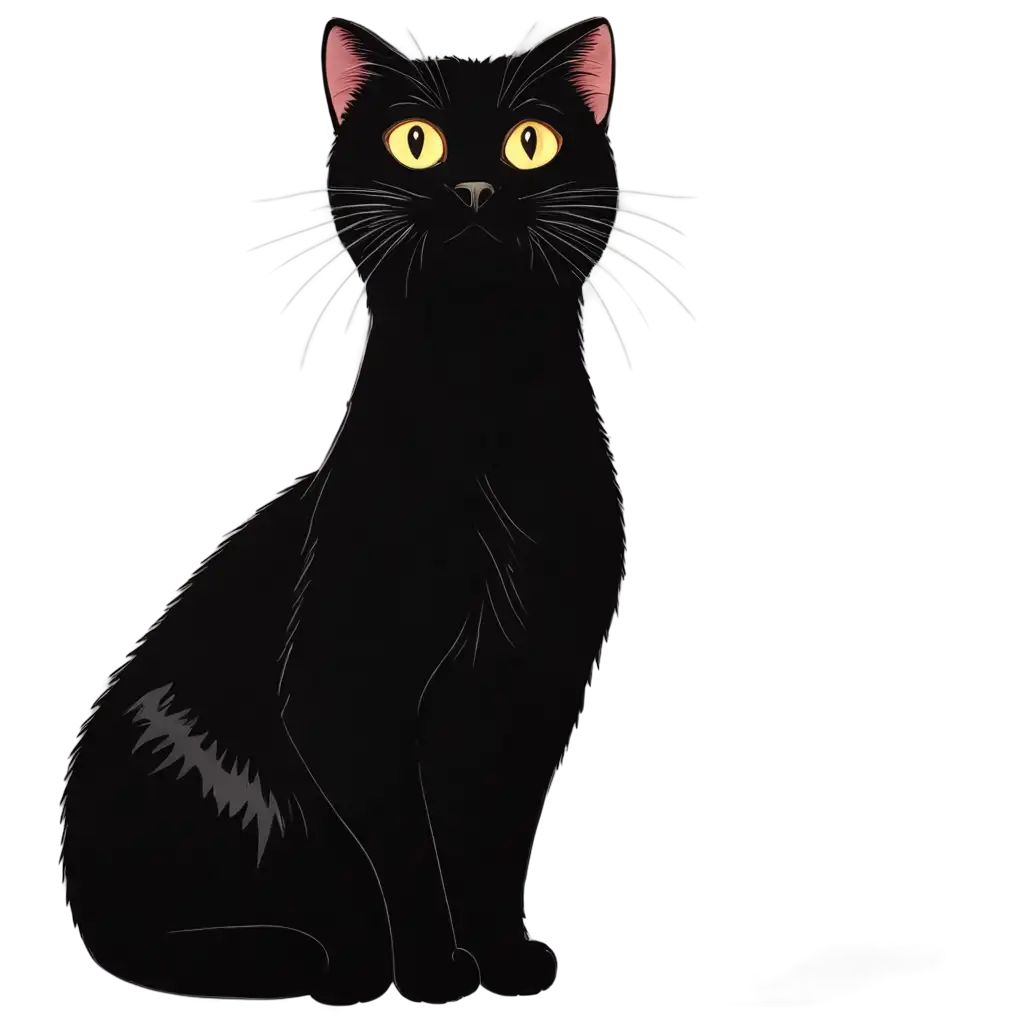 Enigmatic-Black-Cat-A-Captivating-PNG-Image