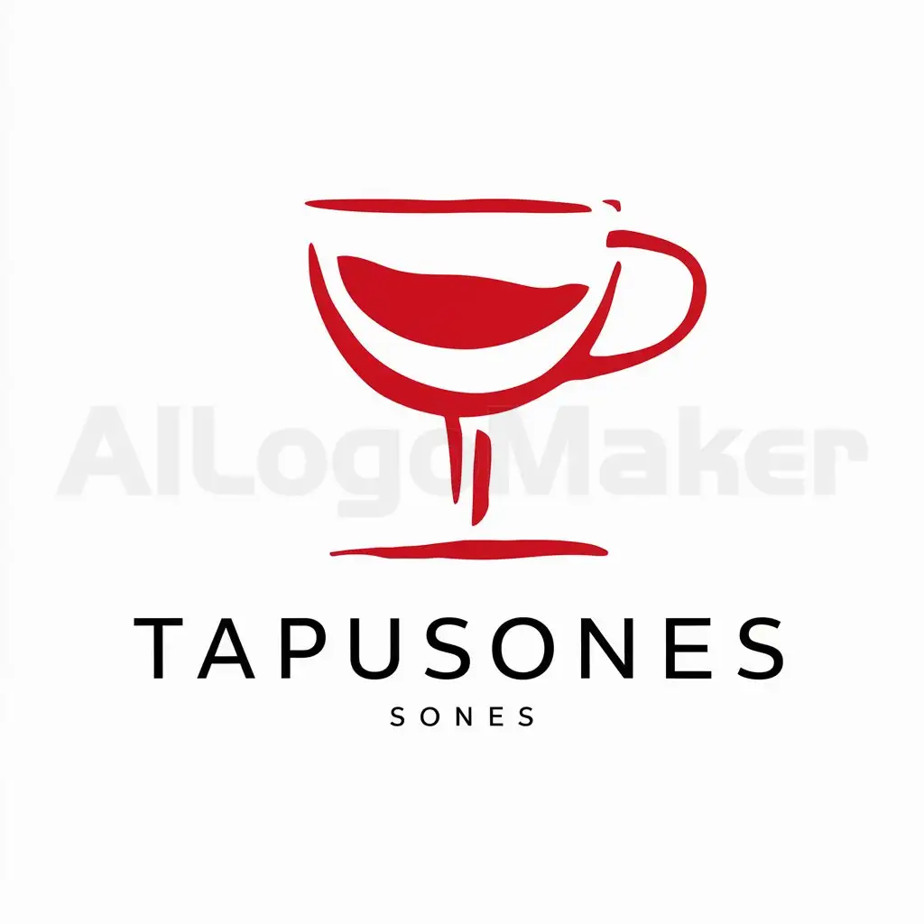 a logo design,with the text "Tapusones", main symbol:una copa de vino,Moderate,clear background