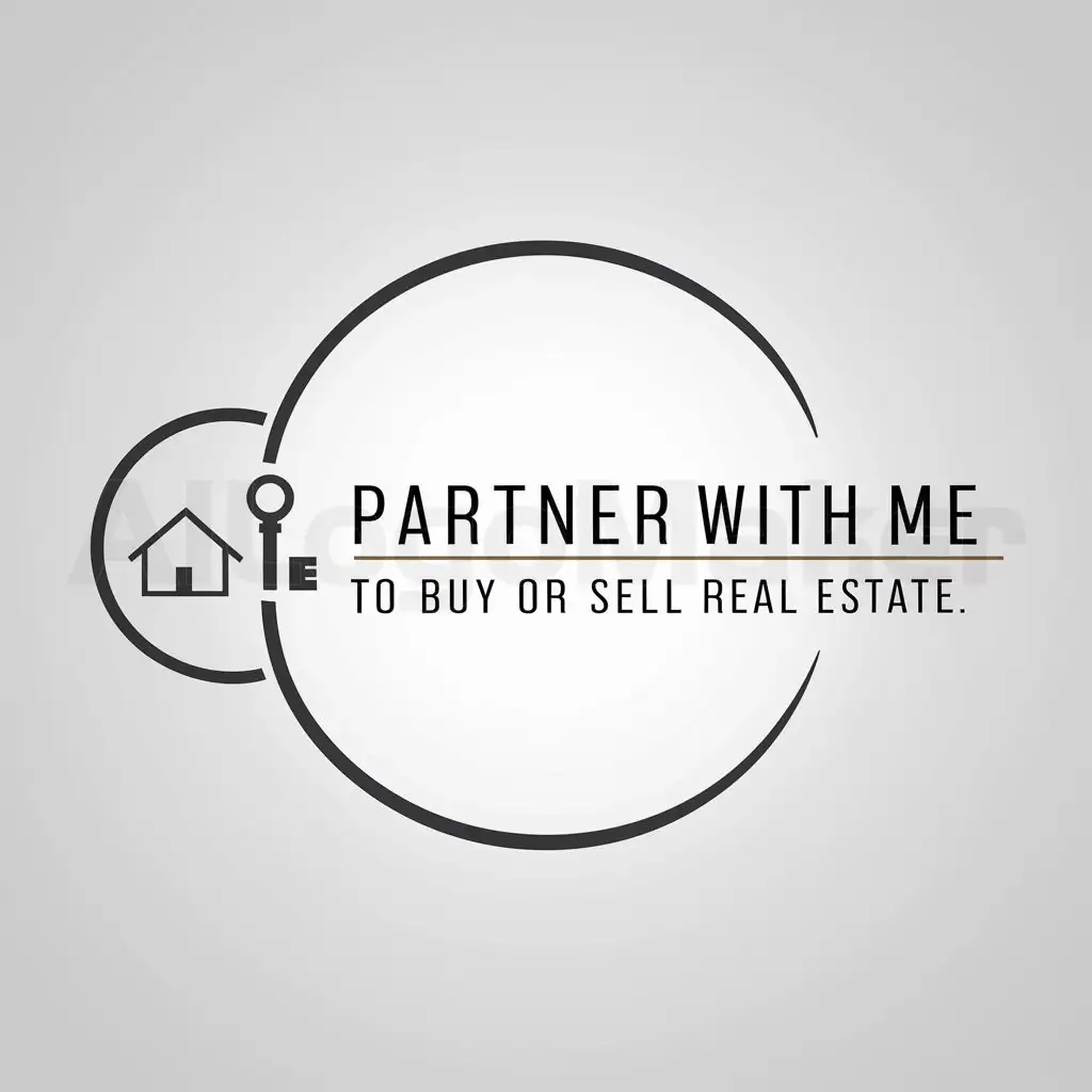a logo design,with the text "Partner with me to Buy or Sell Real Estate", main symbol:Simple circle,Moderate,be used in Real Estate industry,clear background