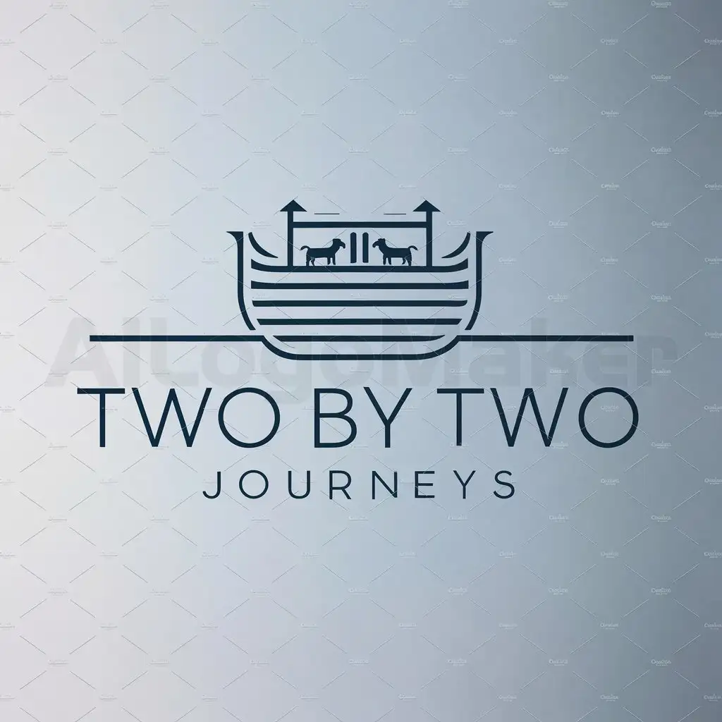 a logo design,with the text "two by two journeys", main symbol:noahs ark,Moderate,be used in Home Family industry,clear background