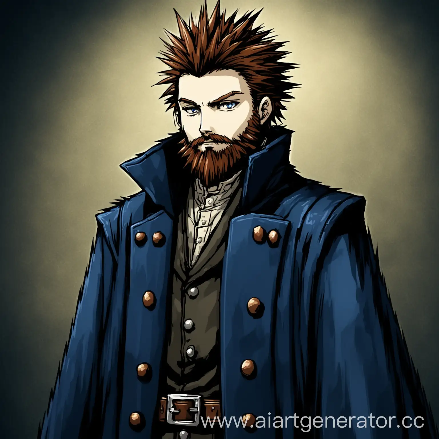 Mysterious-SpikyHaired-Man-in-Dark-Blue-Coat-A-Brooding-Character-Amidst-Classic-RPG-Setting