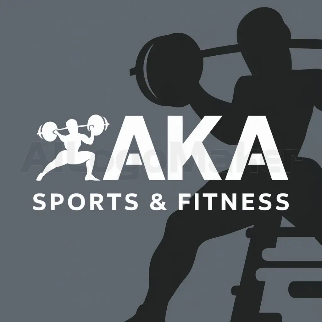 a logo design,with the text "AKA", main symbol:background, silhouette,Moderate,be used in Sports Fitness industry,clear background