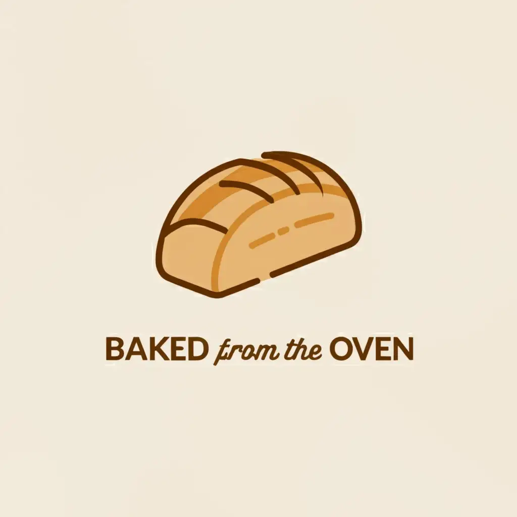 a logo design,with the text "Baked from the oven", main symbol:bread,Minimalistic,be used in Retail industry,clear background