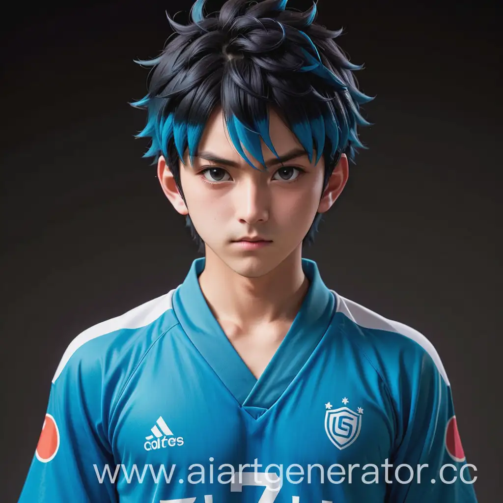 blue lock игрок в образе Шисуи 17 летним возрасте в форме реал 