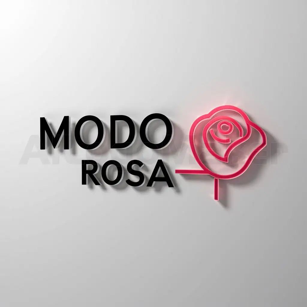 LOGO-Design-For-Modo-Rosa-Moderate-Pink-Text-with-Rosa-Symbol-for-Retail-Industry