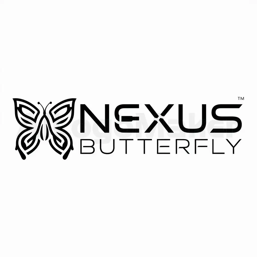 a logo design,with the text "Nexus Butterfly", main symbol:Butterfly,complex,be used in Technology industry,clear background